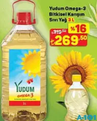 YUDUM OMEGA-3 BİTKİSEL KARIŞIM SIVI YAĞ 3 L YUDUM OMEGA-3 BİTKİSEL KARIŞIM SIVI YAĞ 3 L